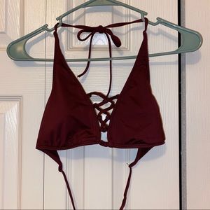 Mossimo burgundy bikini top